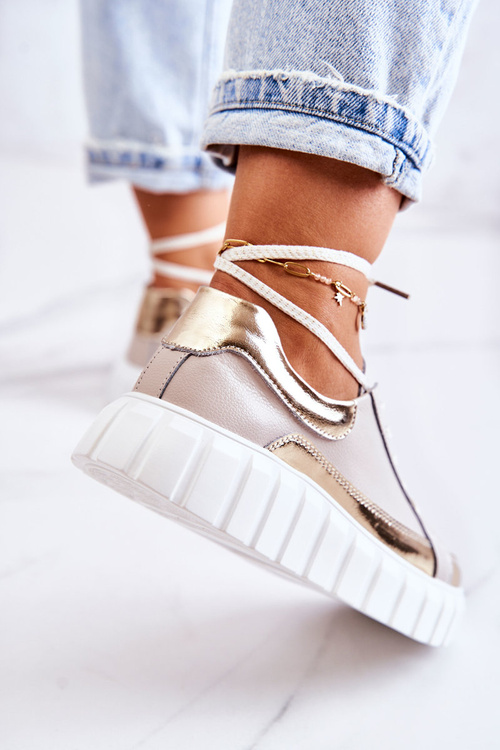 Dámska obuv na platforme Beige a Gold Noriso