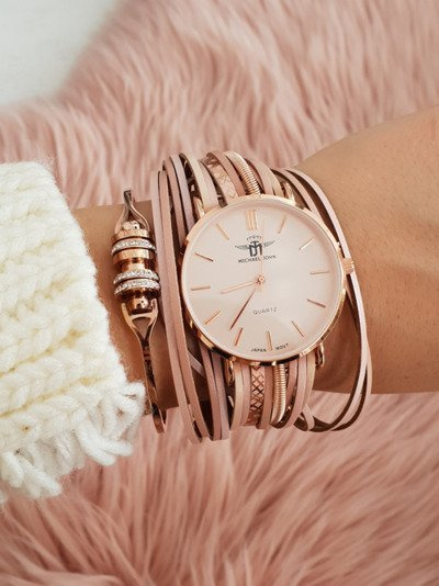 Dámske hodinky Michael John s Pepero Pink Strap