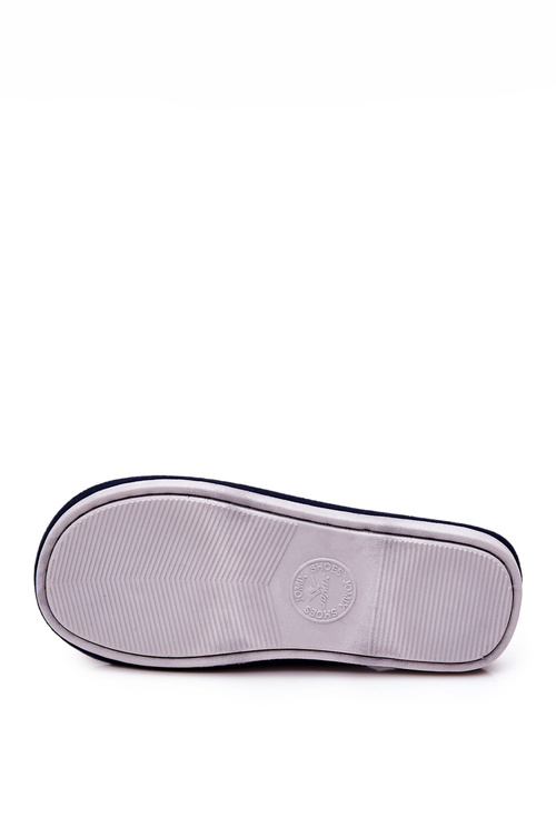 Polstrované kostkované pantofle Námořnická modř Blase