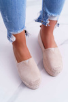 Dámske semišové espadrilly na platforme Beige Varles