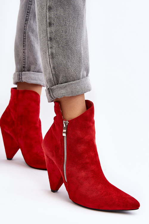 Asymetrické vysoké podpätky lu boo červené