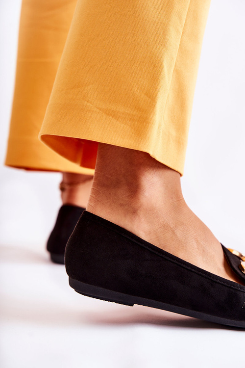 Dámské semišové mokasíny s zdobením černe Reality