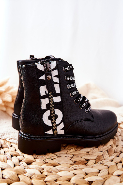 Detské topánky Čierne Pomeranian pracovníci