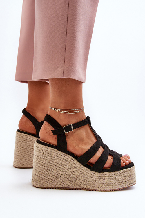 Sandály Na Kotevníku Z Pletenká Černé Gnosis