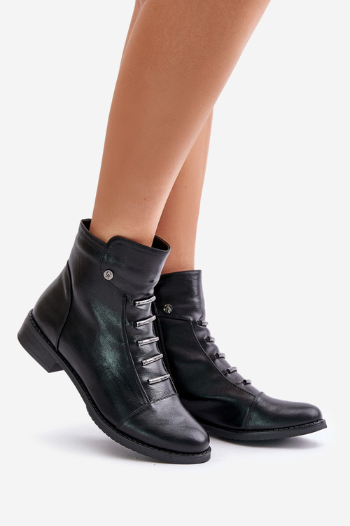 Zateplené dámské boty na plochém podpatku černé Labise