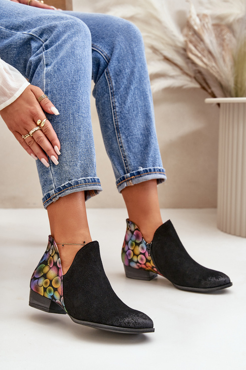 Kožené Čižmy Maciejka S Výrezmi Čierne 04091-77