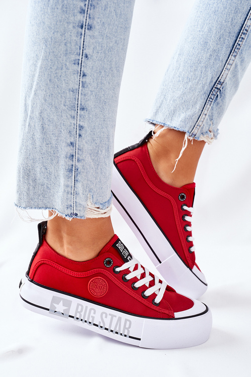 Tenisky na červenej platforme Big Star II274025
