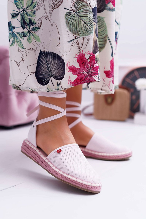 Dámska veľká hviezda Espadrilles na ružovej platforme DD274A192