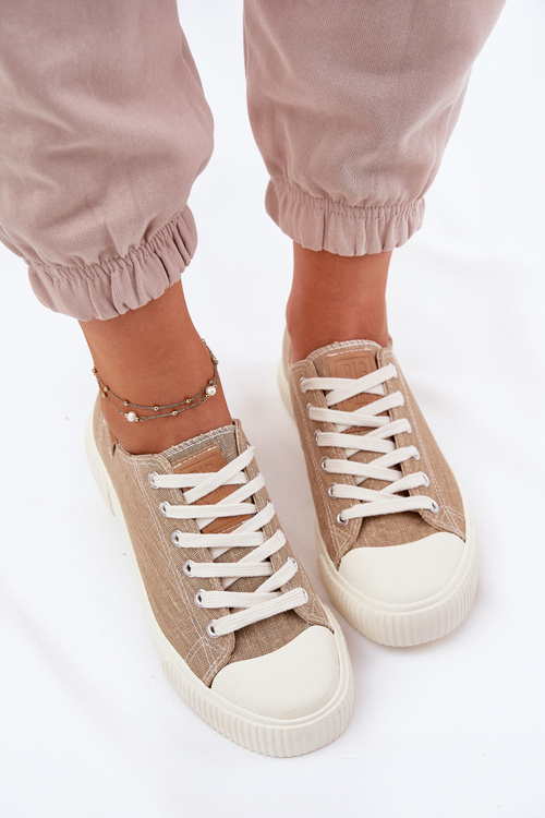 Dámské Textilní Tenisky Big Star RR274795 Béžové