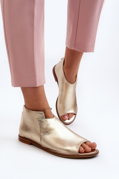 Dámske kožené sandále Laura Messi 2443 Zlaté