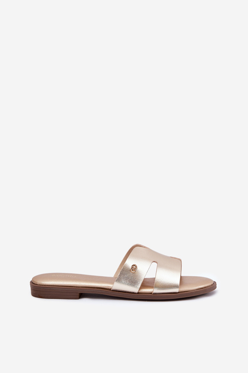 Dámske Plátené Sandále Z Eko Kože Zlaté Firvania