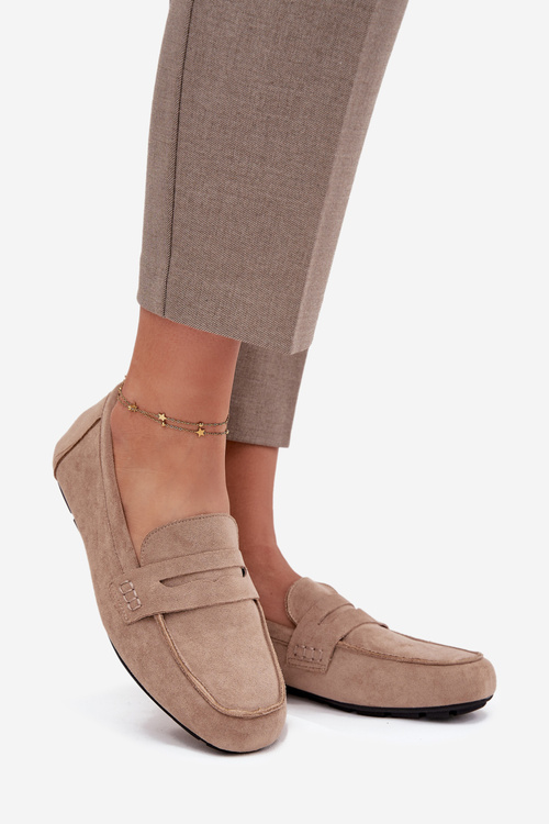 Loafery Mokasíny Dámske Ploché Béžové Soreline