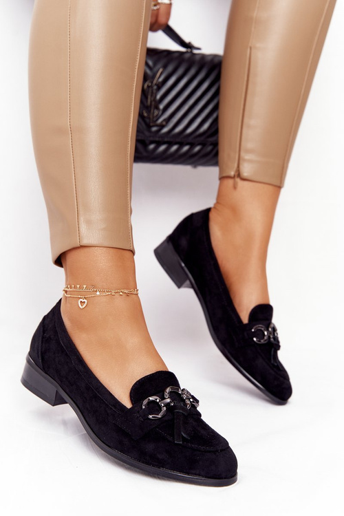 Elegantné ženské vinceza moklane 10585 semišový čierny