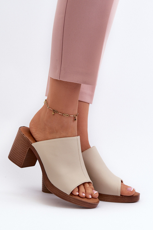 Elegantné Ľahké Dámske Sandále Na Podpätku Bežové Varnila