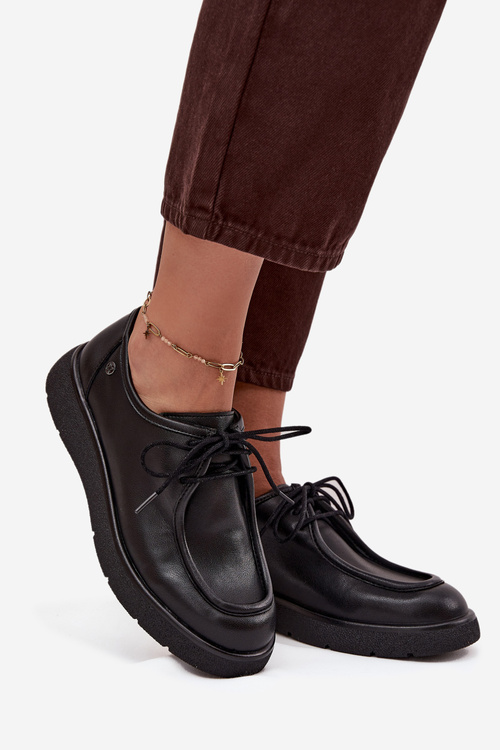 Kožené dámske poltopánky Maciejka K7189-01 Čierne