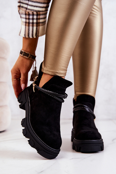 Semišové Dělnické boty bez ramínek Černe Moriah