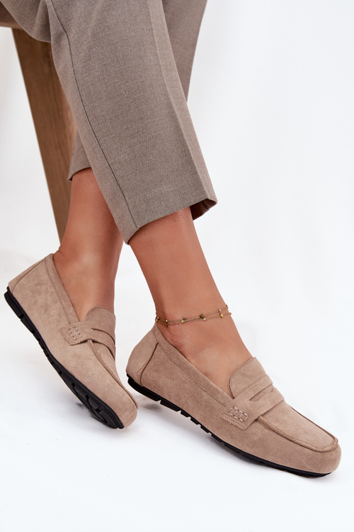 Loafery Mokasíny Dámske Ploché Béžové Soreline