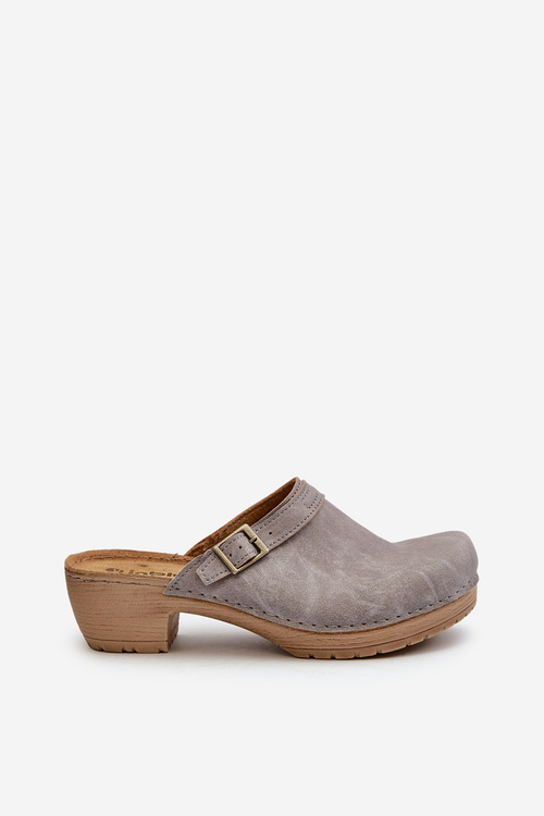 Ženské Pantofle Na Nízkém Podpatku Inblu BL000004 Šedé