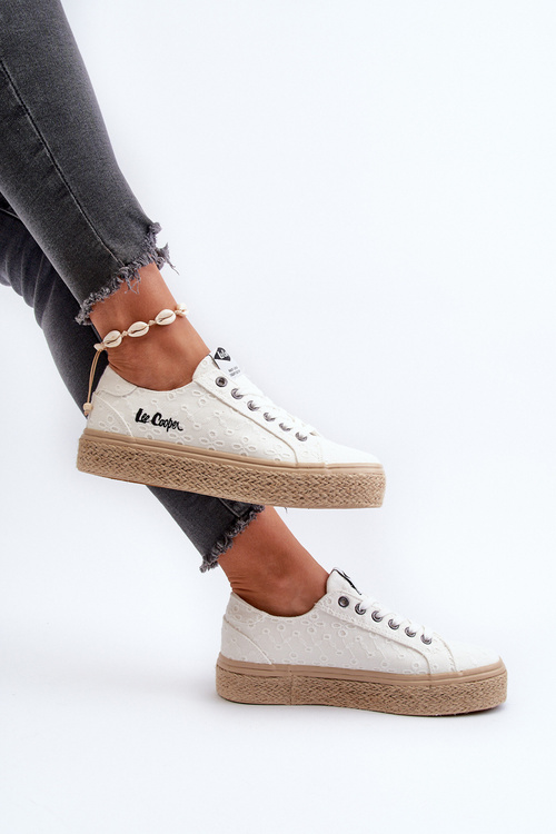 Tenisky S Plétěním Lee Cooper LCW-24-44-2410 Bílé