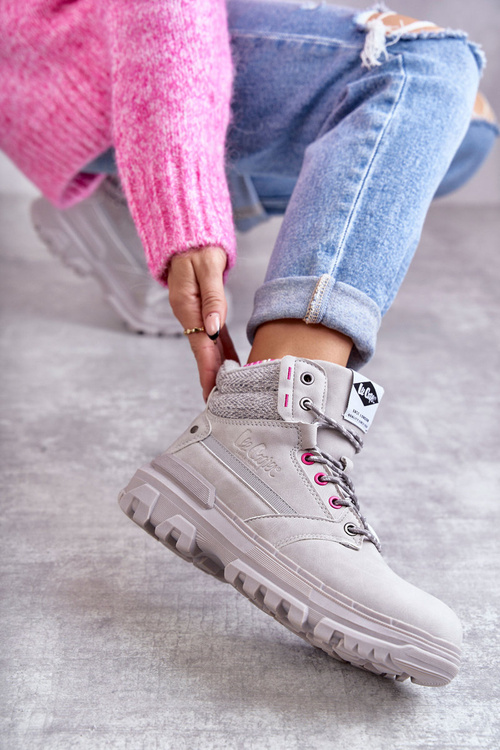 Dámské zateplené boty Lee Cooper LCJ-22-01-1373 Šede