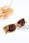 Módní sluneční brýle Cat Eye V090169 Tmavě béžová