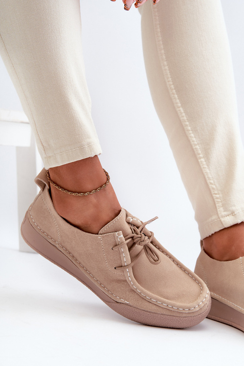 Dámské semišové polobotky Sergio Leone SP021 Beige