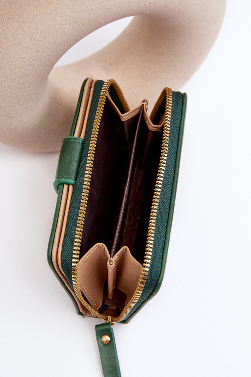 Portmonette portfólia žien vyrobené z tmavo zelenej rizuny Eco -Geather