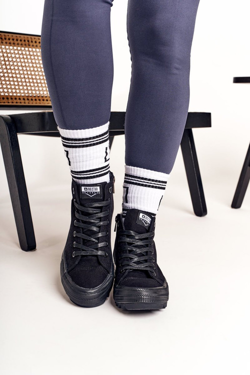 Dámske vysoké tenisky na veľkej jedinej veľkej hviezde ff274244 čierna