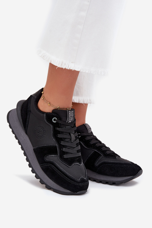 Kožené Dámske Tenisky Big Star OO274529 HI-POLY SYSTEM Čierne