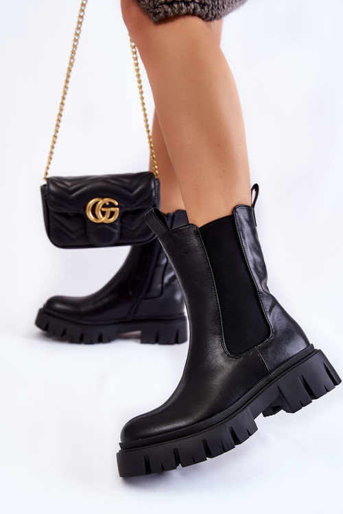 Dámské Pracovní Boty Na Platformě černé Aliana