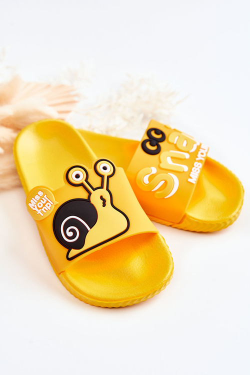 Lehké dětské pantofle žlutá Snail