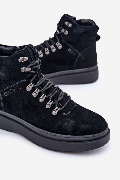 Semišové pánské zimní boty Big Star OO174187 černé