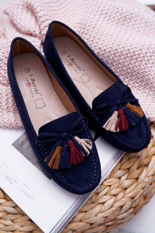 Dámske Moccasins Navy Blue S. Barski A199 Mohabe