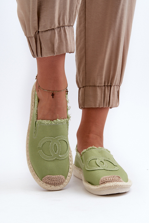 Klasické Dámské Espadrily Zelené Flaure