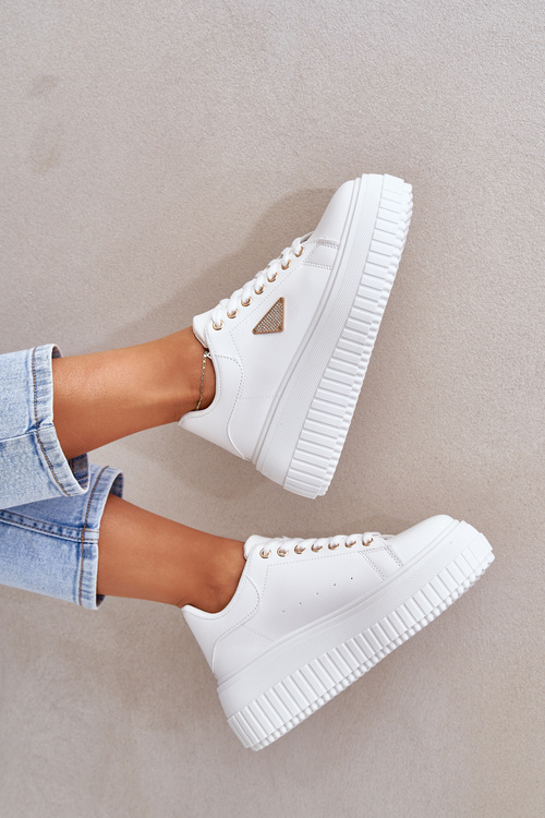 Stylové Tenisky Na Masivní Platformě Bílé Vallexia