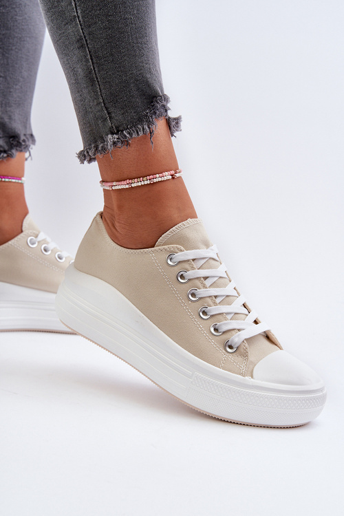 Dámské tenisky na masivní platformě béžové Amyete