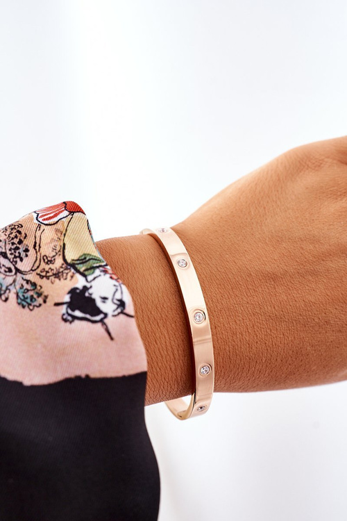 Náramek S Velkým Kubickým Zirkonem Růžové Zlato