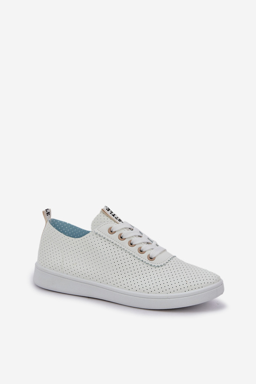 Dámske Ažúrové Šnurovacie Tenisky Svetlo Béžové Carinel