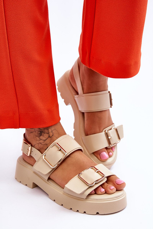 Kožené pohodlné béžové sandále alayah