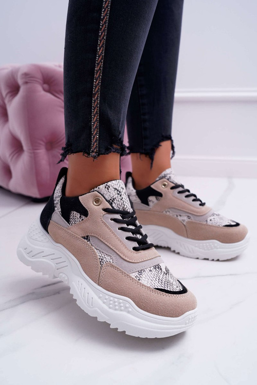 Dámske športové topánky husté béžové béžové miltru