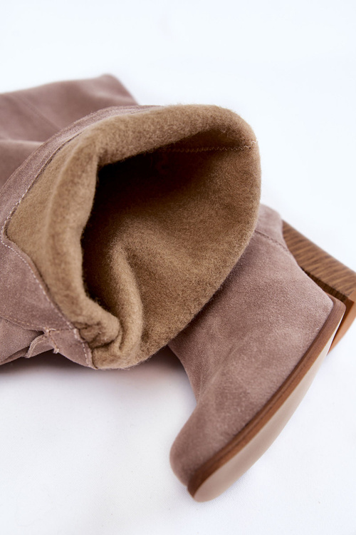 Dámské semišové vysoké kozačky Lewski 2833 Šedé