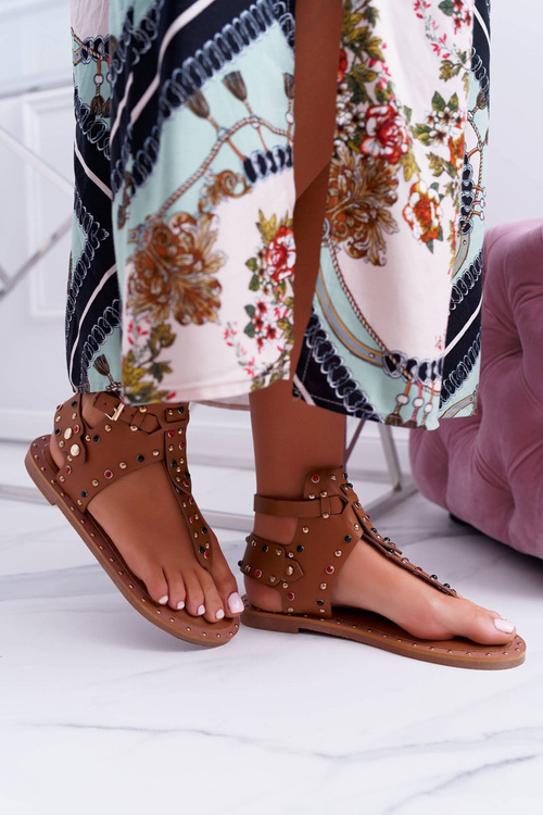 Sandály Žabky S Kamínky Lu Boo Camel