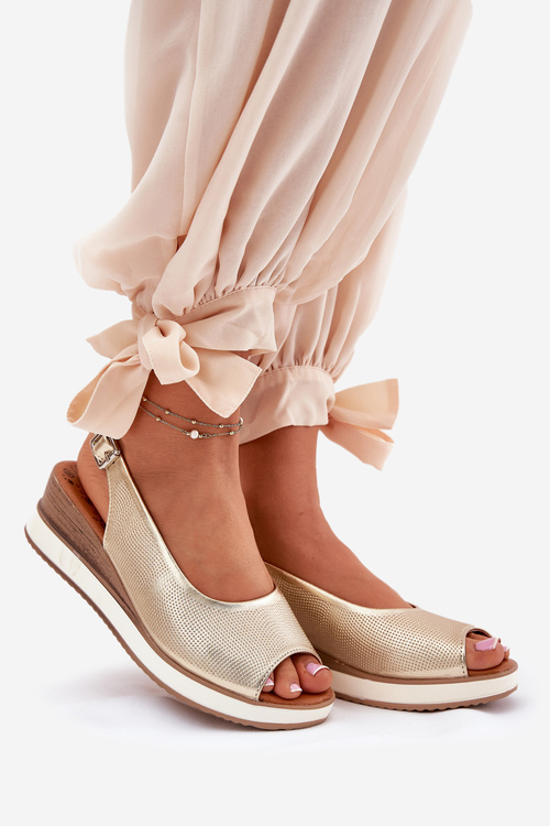 Kožené Sandály Na Klíně Artiker 56C2312 Zlaté