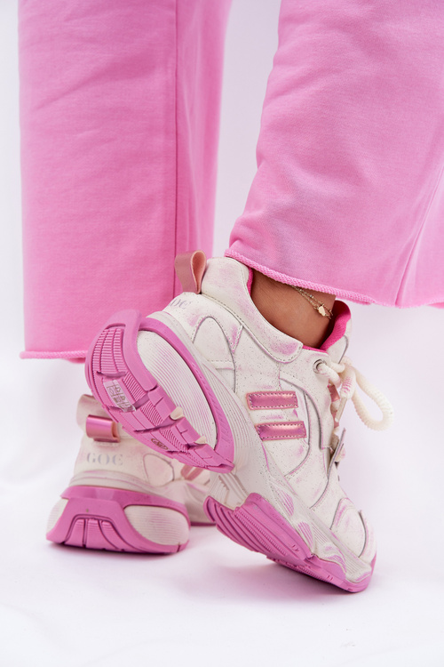 Dámske Kožené Tenisky GOE RR2N4038 Ružové