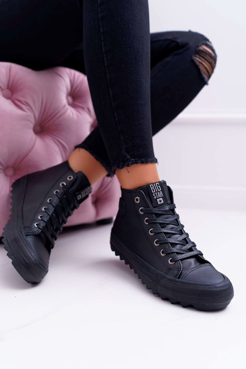 Dámské Tenisky Big Star Vysoké zateplené Černé EE274110