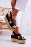 Dámske sandále na platforme Black Emmalee