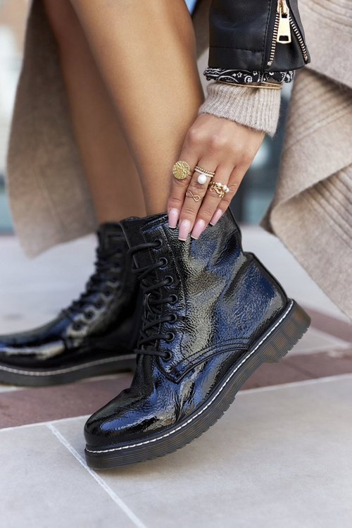 Dámské Boty Lakované černé Kolbie