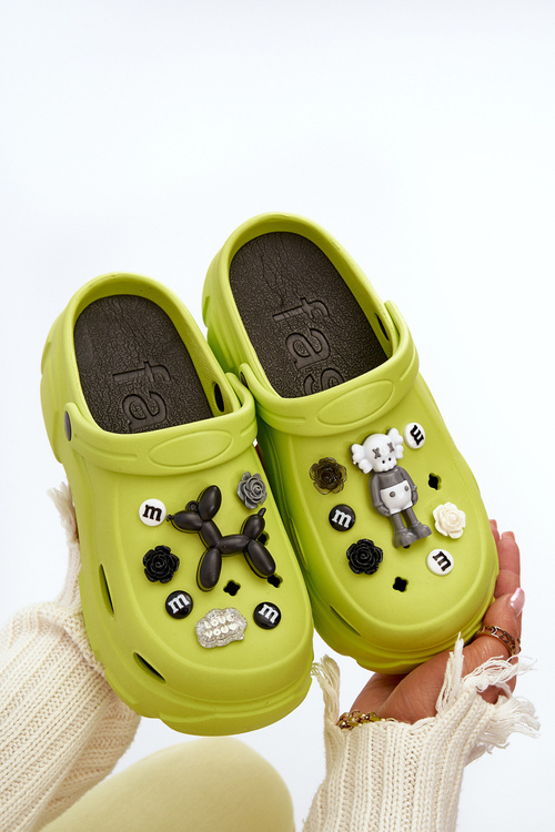 Piankové ľahké dámske papuče na masívnej podrážke limetkové Matirra