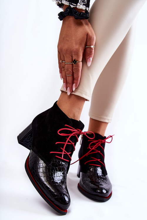 Dámské Kozačky Na Nízkém Podpatku černé Ebba