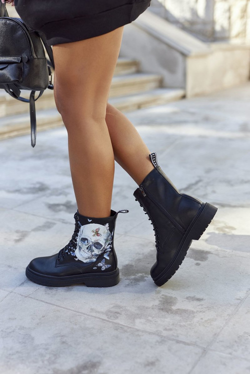 Dámské Boty Trappery s Printem GOE II2N4045 Černé